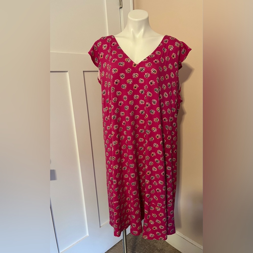 LOFT Plus Vibrant Pink Floral dress